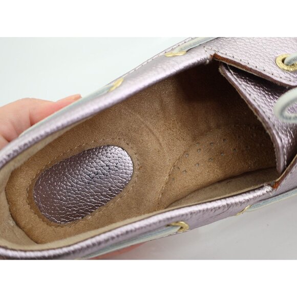 Sebago Seashell Two Eye Loafer Womens 8.5M Pink Metallic Comfort Moc Toe Flat - Picture 11 of 13